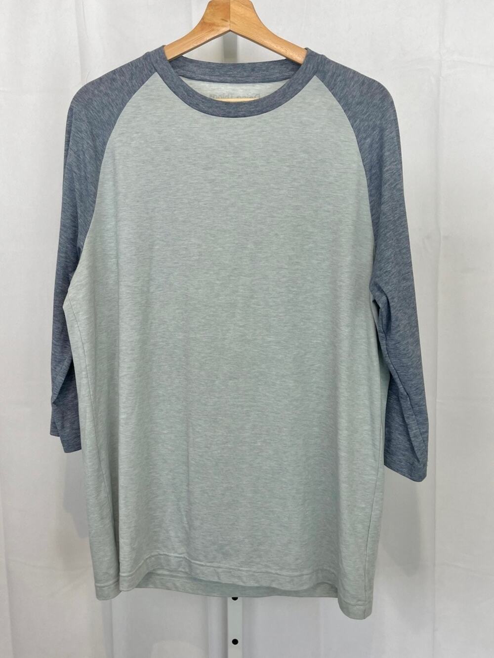 OUTDOOR VOICES Doing Things 3/4 Raglan Sleeve Baseball T Shirt Blue Size M